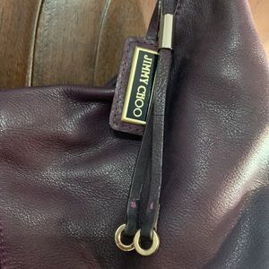 Like New! Jimmy Choo purple shoulder bag, genuine leather.